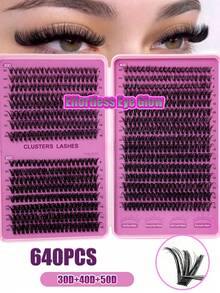 640pcs DD Curl Single Lash Clusters, High Capacity Lash Tray, Beginner Friendly, Soft And Fluffy, Create Natural Look, Easy DIY Segmented Lashes At Home, Long-Lasting And Voluminous, Portable Convenient Lash Tray, Suitable For Fox Eye/Cat Eye Makeup, Stage Makeup, Easy To Use, Perfect For Daily, Wedding, Party, Outdoor Activities, Travel, Carnival, Music Festival And More - D - View 8