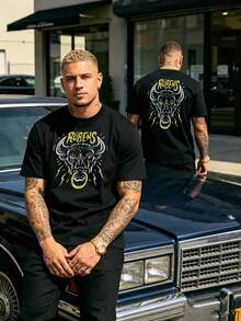 Outdoor Daily Wear Men T-Shirt Fashion Simple Round Neck Top - Black - View 2