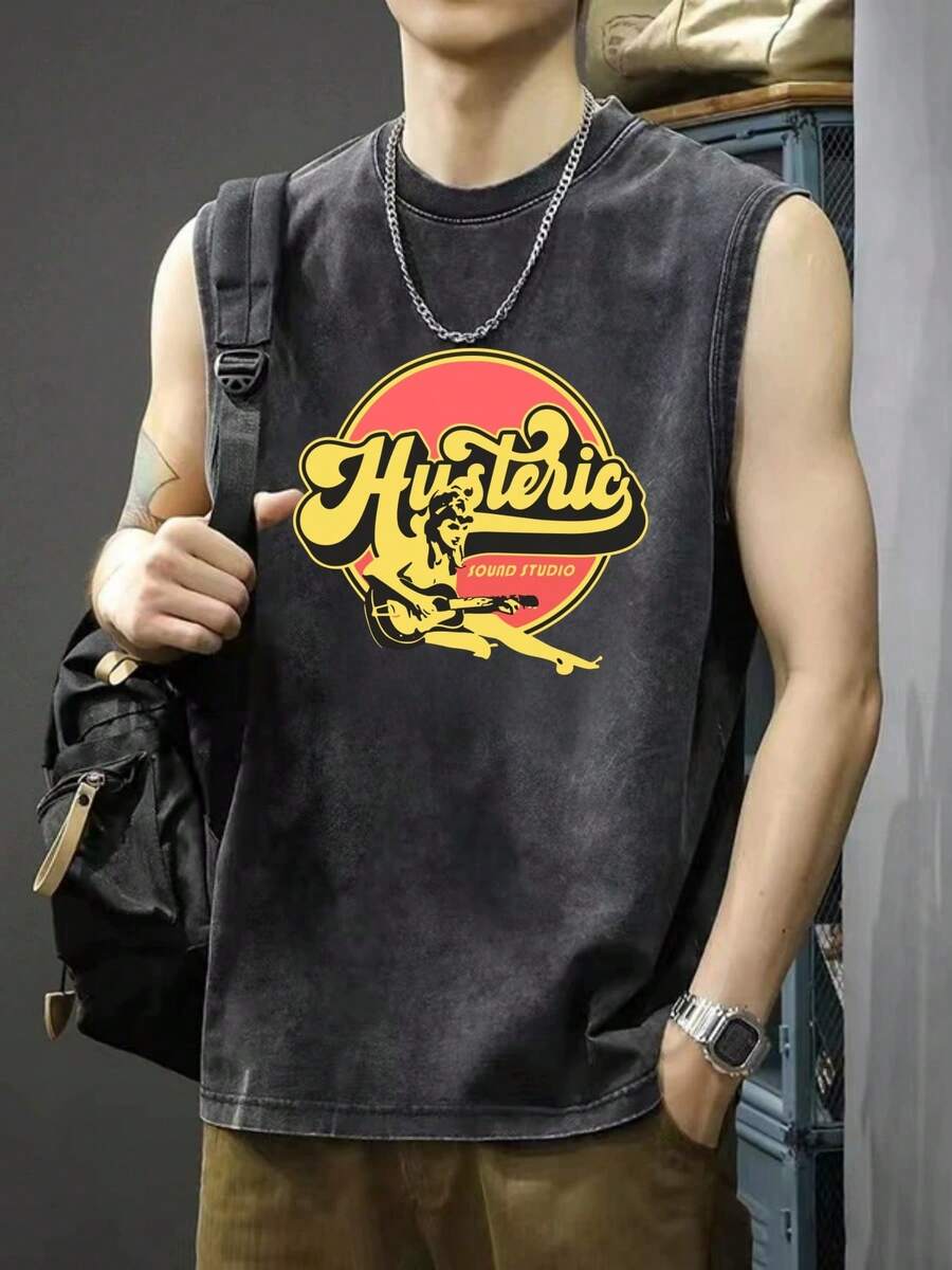 Men Tank Tops - Black - View 1