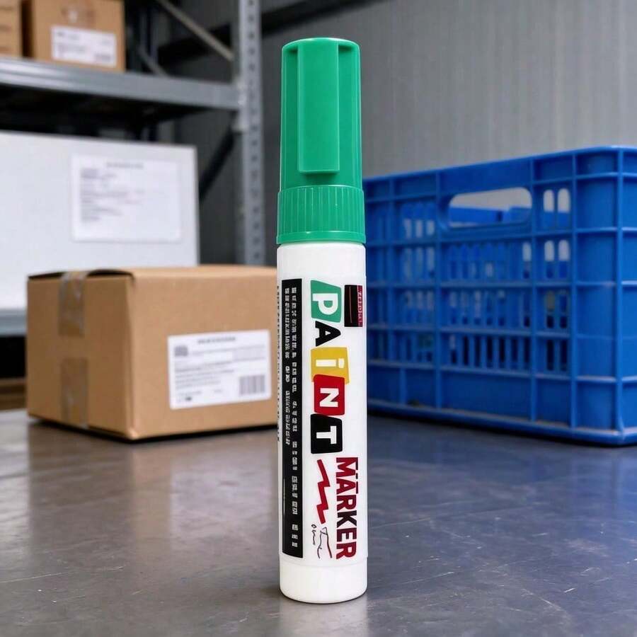 Unisex Marcador de Pintura Impermeable de Secado Rápido con Punta Gruesa 8mm Estilo Industrial para Auto, Hogar y DIY - verde - Ver 1