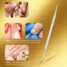 6 Pieces Silver Stainless Steel Nail Care Tools Kit Cuticle Remover & Nail Shaping Manicure Set - Silver - View 4