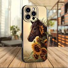 Funda para teléfono con diseño de ojo, girasol y caballo, adecuada para Transsion Redmi    HONOR  17/16/15/14/13/12/11/XS/XR/X/7/8 Plus/Pro/Max/Mini - Diseño creativo, moderno y sencillo, funda protectora personalizada de cobertura total y anti-caídas, adecuada para hombres y mujeres, un regalo para amigos y familiares. - Negro - Ver 2