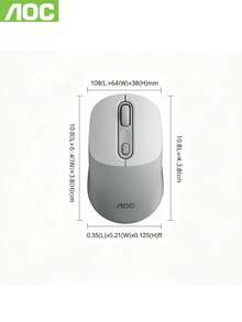 AOC MS300 2.4G Wireless Mouse, Ergonomic Optical Mouse With USB Receiver, Portable Mouse For Laptop, PC, Office, Home, School - View 8