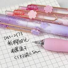 2/4pcs Cute Sakura Gel Pens, Aesthetic Macaron Color Retractable Ballpoint Pens With Soft Grip, 0.5mm Fine Tip Smooth Writing Pens, Suitable For Diaries, Notes, School And Office Supplies, 4 Packs Cute Stationery, Perfect For Girls - Cherry Blossom Pen - View 7