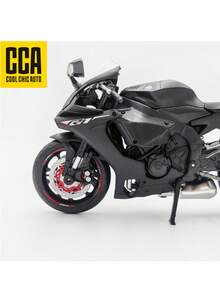 C C A 1:12 Suzuki GSX R1000 Preto/Azul, Kawasaki R, Brinquedo Modelo de Motocicleta de Liga, Pode Ficar em Pé, Direção Móvel, Rodas Traseiras com Função de Amortecedor, Brinquedo Colecionável de Exibição de Motocicleta Realista (Sem Base de Exibição) - Preto - Visão 10