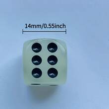 50pcs Glow-In-The-Dark Dice Set Suitable For Nightclub & Home Games, 14mm Luminous Durable Acrylic Resin Tabletop Gaming Dice With Glow For Board Games, Accessories, Durable For Night Parties And Role-Playing Games - View 3