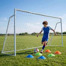 12*6 Foot Backyard Soccer Goals, 2 Inch Diameter Powder Coated Galvanized Steel With Training Target Net, For Kids And Adults - Black - View 1