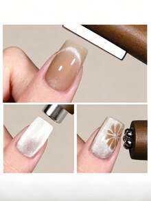 1pc 4-In-1 Cat Eye Nail Art Magnet Tool, Heart-Shaped Multi-Function Nail Styling Wand, Premium Wooden Gel Nail Polish Magnet, Suitable For Professional Nail Salon And Home Manicure - Multicolor - View 4