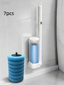 Disposable Toilet Brush Set, 7/14 Replacement Brush Heads, Wall-Mounted Bracket Without Drilling, No Dead Angle Toilet Cleaning Set, Deep Cleaning Toilet And Squat Toilet, Home Bathroom Supplies, Disposable Brush Heads For Daily Bathroom Hygiene And Toilet Deep Cleaning - Multiple Styles - View 4