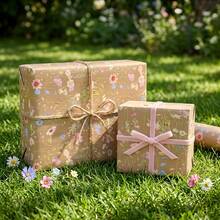 Rolled Vintage Wildflower Kraft Wrapping Paper, 43*500cm Watercolor Pastel Floral Print Gift Wrap For Birthday Wedding Holiday Present Packaging - View 6