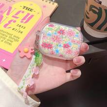 Oil Painting Flower Pattern Protective Case For Huawei Wireless Bluetooth Earbuds FreeBuds 6i New Wireless Audio Earphone Cover FreeBuds SE2/SE3/SE4 Transparent Silicone Earphone Case FreeBuds Pro3/Pro4/FreeBuds SE4/FreeBuds 7i Anti-Drop Earphone Case Pendant Free Clip2 - Flowers - View 12