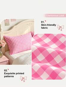 HONEYMOON 1pc Printed Pillowcase - 100% Polyester Lightweight Cloud-Feel Fabric Plaid Print Pillowcase, Soft And Breathable, Wrinkle-Resistant, Envelope Closure, No Filling - Suitable For Home, Dorm, Sofa, Oeko-Tex Certified - Multicolor - View 4