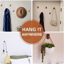 4 Packs Rustic Wooden Wall Hooks Heavy Duty Coat Rack | Wall Mounted Robe Hook Hat Hanger For Bathroom Towels Clothes Storage Organizer | Walnut Wood Hanging Hook Set Bedroom Kitchen Entryway Decor - A for Walnut Wood (pack Of 4 Units) - View 5