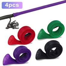 SHINDEL 4pcs/Set Fishing Rod Cover Spinning Rod Sleeve Cover Fishing Pole Sock Pole Glove Casting Ice Net Tube Cover Fishing Rod Protective - Multicolor - View 9