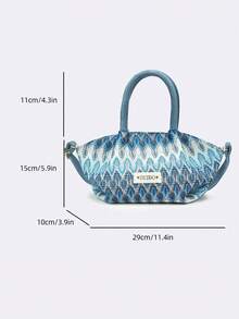 Dedoo European Niche Design Suede Bucket Bag With Buckle, Women's Street Handbag, Suitable For Autumn/Winter Shopping, Commuting, Party, Gift - Blue - View 7