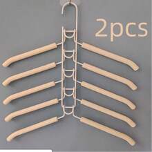 5 piezas Perchas metálicas gruesas ahorradoras de espacio, diseño multicapa 5 en 1 con almohadillas de espuma antideslizante, adecuadas para abrigos, suéteres, trajes y camisetas - Multicolor - Ver 16