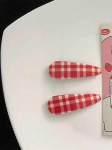 A Pack Of 6/12 Red Polka Dot Christmas Plaid Hair Clips, Perfect For Girls To Wear Daily, Take Photos, Attend Parties, And As Gifts. - Red - View 5
