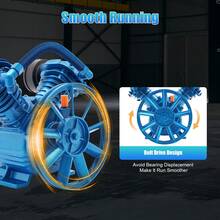 Futchoy 3HP 2-Piston Twin Cylinder V-Style Replacement Air Compressor Head Pump 1-Stage - Blue - View 10