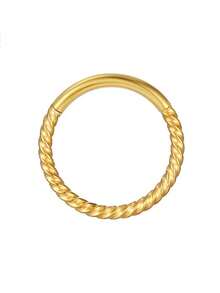 1/2pcs 316L Stainless Steel Minimalist Nose Ring Earring European And American Twist Snap Closure Seamless Ring Non-Fading Body Piercing Jewelry For Men And Women - Multicolor - View 7