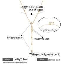 S SHOPBOHO 1pc Stainless Steel Colorful Crystal Rhinestone Y-Shaped Long Necklace, Summer Waterproof Jewelry - Y Necklace - View 7