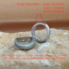 VKHK Bộ 2 chiếc nhẫn mạ vàng sang trọng bằng đồng, đính đá Cubic Zirconia, thích hợp làm nhẫn cưới và quà tặng cho nữ. - Bộ nhẫn kim cương 2 chiếc - Xem 7