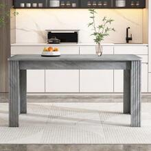 Dining Table, Contemporary Dining Table, Sturdy Dining Table, Four-Legged Table, Oak Table, Rectangular Dining Table, Coffee/Leisure Table, Modern And Minimalist Dining Table - 灰色 - 查看 5