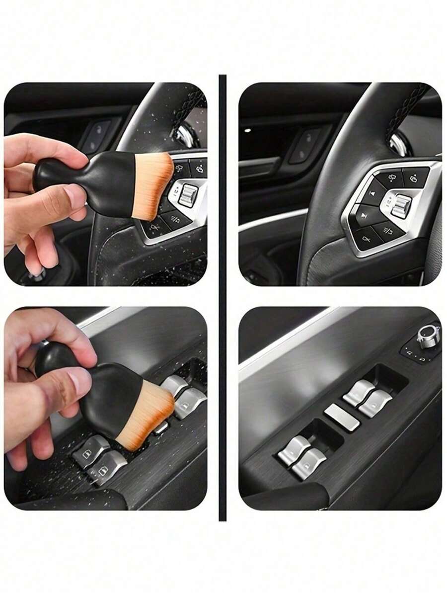 Este cepillo de limpieza para automóviles adecuado para limpiar los detalles del interior del coche, realizar la limpieza y el mantenimiento del vehículo - A - Ver 1