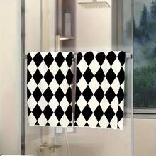 2pcs, Black And White Diamond Checkerboard Pattern Kitchen Towels, Polyester Material, Soft And Absorbent, Machine Washable, Holiday Gift For Friends, Kitchen Accessories. - Multicolor - View 7
