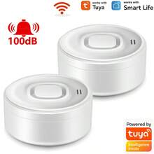 100dB WiFi 水漏感測器 智慧家居漏水偵測器 淹水警報器 溢水安全防護 支援 Tuya App (2*AAA 電池不含) - 白色 - 查看 13