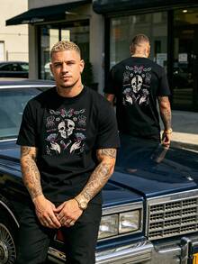Herren Schlichte Rundhals Kurzarm Lässig Top, Alltags T-Shirt - Black - View 2