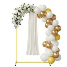Soporte de arco de 7.2 pies soporte de arco de metal dorado soporte de arco de globo para boda ceremonia baby shower exterior decoración de fiesta de cumpleaños y graduación - Aire - Ver 9