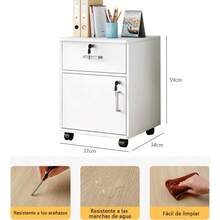 Archivero Para Oficina De Madera Con Cajón Con Cerradura - Multicolor - Ver 4