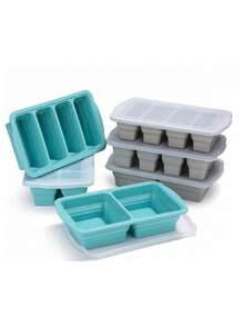 Silicone Freezer Tray With Lid - Soup Freezer Container Mold - Silicone Freezer Mold For Freezing Soup, Stews, Sauces, Meal Prep, Perfect For Storing Soup, Sauces, Rice, Leftovers, Juice, Desserts, Milkshakes, Etc. - View 9