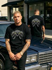 Slim Fit Classic Men Crew Neck T-Shirt All Match Daily Outfit - Black - View 2