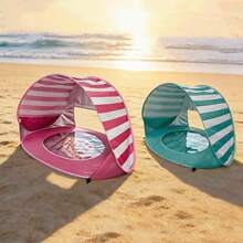 1pc Beach Pool Tent, Sunshade Quick Folding, Outdoor Sunshade Water Play Tent, Striped Pool Tent - Multicolor - View 2