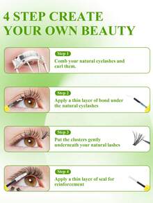 Cluster False Eyelashes 384 Clusters 8-16mm Mixed Length Thick D Curl Natural Long Look Reusable Single Cluster Thickened Eyelash Extensions (8-16mm - Mixed Pack) - C - View 7