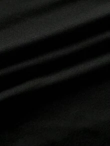 1件純色彈性桌布，現代設計經典極簡風格，適用於會議、婚禮、宴會，長方形桌布，彈性桌巾 - 黑色 - 查看 4