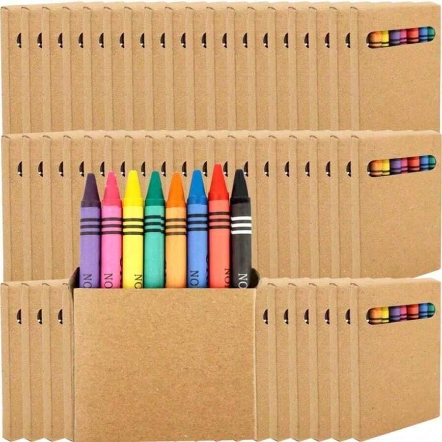 12/24/36 Count (2/4/6 Boxes) Boxed Colored Crayons, 6 Assorted Colors - Mini Boxed Crayons With Packaging - Great For Classroom, Home Birthday Party, And School Teacher Gifts (Handmade, Slight Imperfections Do Not Affect Use) - Sets - View 1