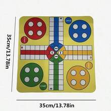 1 Set 4-Player Flying Chess Game Set, Diatomaceous Earth Leisure Puzzle Game Mat, Includes Game Board And Dice - Brain Training Game Set, Game Board Can Be Used As Mouse Pad - Multicolor - View 8