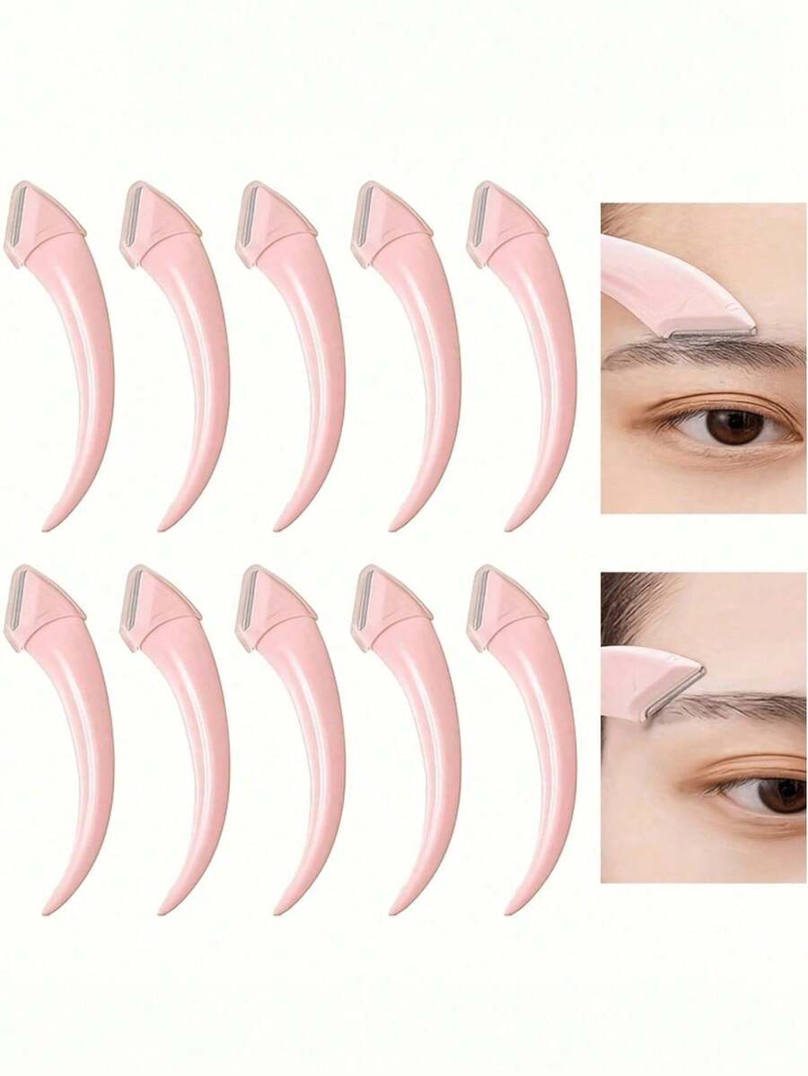 20/10/5/2pcs Eyebrow Grooming Tool Set, Curved , Crescent-Shaped Eyebrow Scraper, Manual Hair Removal Blade, Beginner Beauty Tools - Upgraded Version - View 1