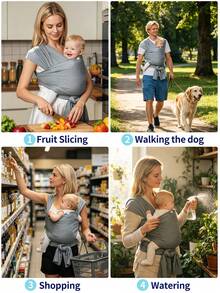 嬰兒背帶，適用於新生兒至幼兒 - 嬰兒背帶 - 嬰兒背帶 - 手提式嬰兒背帶 - 嬰兒背帶 - 適用於新生兒至幼兒，7-35 磅 - 嬰兒臀座 - 母嬰用品 - 適用於男孩和女孩 - 新生兒禮物 - 灰色 - 查看 3