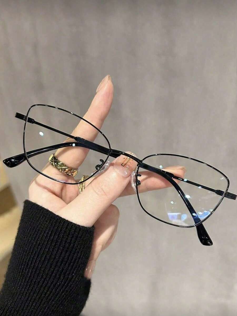 1 Pair Vintage Exquisite Y2K Cat Eye Glasses, Women's Non-Prescription Computer Glasses, PC Lens, Anti-Fatigue Metal Frame, Decorative Glasses, Casual Versatile - Multicolor - View 1