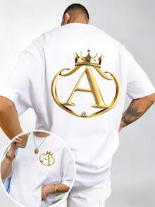 Exquisita Camiseta con Logotipo de Dorada - Impresión a doble cara, perfecta para celebraciones del Día de los Caídos, reuniones familiares y eventos corporativos. - Blanco - Ver 1