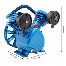 Futchoy 3HP 2-Piston Twin Cylinder V-Style Replacement Air Compressor Head Pump 1-Stage - Blue - View 2