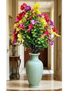 1pc 17.7in/45cm Artificial Violet Flower Bouquet With Ground Stake, Artificial Faux Flowers, UV Resistant Non-Fading Vibrant Colors, Suitable For Home Yard Corridor Patio - Four Colors (red + Yellow + Purple + Rose Red) - View 6