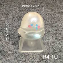 Tecla de fantasma pequeño, tecla personalizada hecha a mano, tecla blanca transparente, regalo de cumpleaños, regalo de Año Nuevo, regalo de Navidad, tecla transparente linda hecha a mano, altura original R4 - Ver 8
