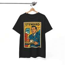 Camiseta de Esteward: Regalo Retro de Cómic para Tripulación de Aerolínea - Unisex para Uso Diario de Hombres y Mujeres - Negro - Ver 1