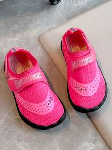 1 Pair Spring/Autumn Kids Outdoor Anti-Slip Water Shoes, Girls Mesh Quick-Dry Breathable Sports Shoes, Soft Comfortable Beach Shoes For Travel - Red Violet - View 5