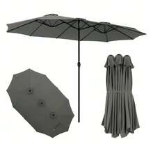 Sombrilla de doble vela, sombrilla extragrande, sombrilla de jardín, protección UV UPF 50+, sombrilla de patio con manivela, adecuada para jardines, patios, piscinas y patios interiores. - A - Ver 1