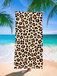 1pc Pink Pineapple Bath Towel Leopard Print Style Bath Towel Soft Absorbent Microfiber Beach Towel Two Bathroom Towels Create Personalized Bathroom Space Suitable For Travel, Vacation, Outdoor Sports, Swimming, Camping, Essential Summer Beach Supplies. - Multicolor - View 7